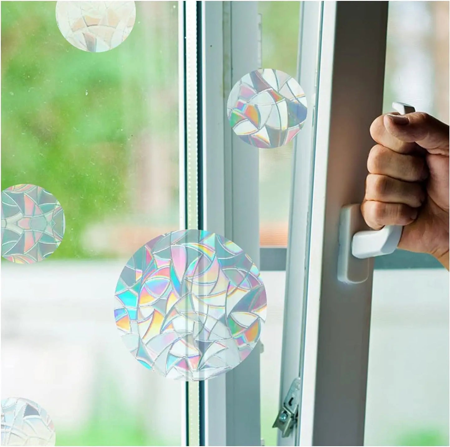 RainbowSparks Fensteraufkleber – Selbstklebende PVC Suncatcher | Prismatische Glas-Wandsticker für Dekoration