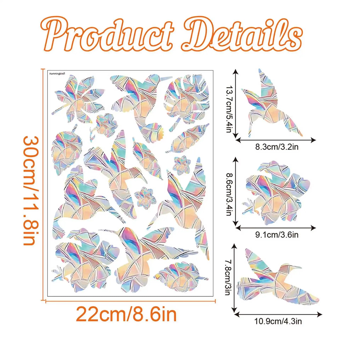 RainbowSparks Fensteraufkleber – Selbstklebende PVC Suncatcher | Prismatische Glas-Wandsticker für Dekoration